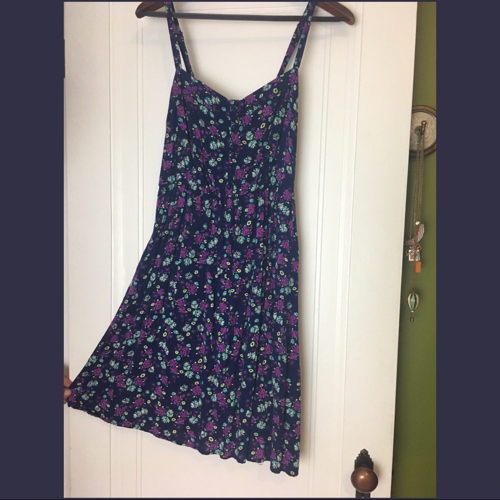 Torrid Navy Ditzy Print Smocked Sundress—2X